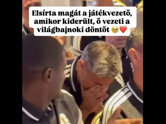Már nemcsak a focisták sírnak folyamatosan a vébén, de a bírók is, a döntő játékvezetője instant zokogással ünnepelt