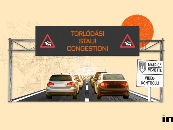Tíz kilométeres a torlódás az M1-es autópályán Budapest irányába, két személyautó ütközött össze