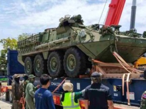Thaiföld megerősítette az Egyesült Államok által küldött 19 Stryker páncélozott jármű érkezését