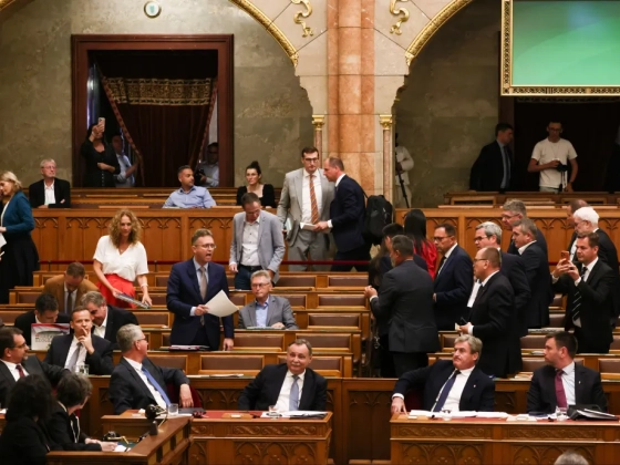 Videón, ahogy a Fidesz–KDNP-frakció kivonul az ülésteremből