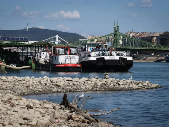 Egy tucat szállodahajó vesztegel a Duna magyarországi szakaszán az alacsony vízállás miatt