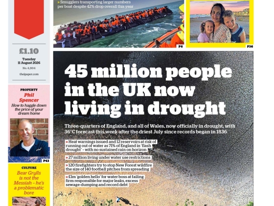 The Papers: „45 millió brit aszályban” és „nem túl kis hajók válsága”