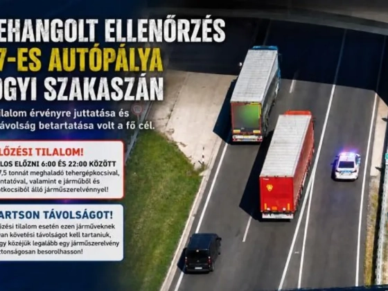 Szabálytalanul előző kamionosokat fogtak a rendőrök az M7-esen