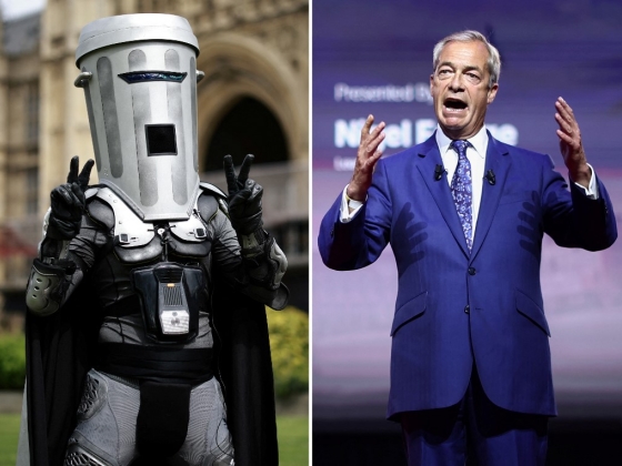 Farage megnyerte a saját maga által kiíratott választást, de egy szemetesnek öltözött komikus elvitte a szavazatok negyedét