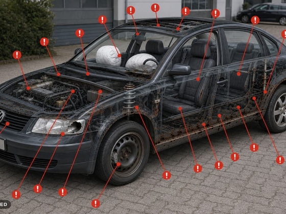 Mobil a fülbe, gyerekek nem biztosítottak: Aztán a rendőrség további 50 hibát talál a Passatban