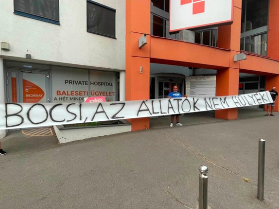 Állatvédők tiltakoztak a Retro Rádió stúdiójánál Bochkor Gábor kijelentése miatt