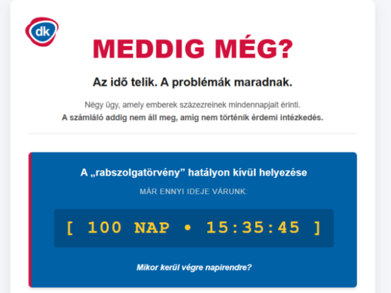 „Meddig még?” néven indít számlálót a DK négy égető ügyben