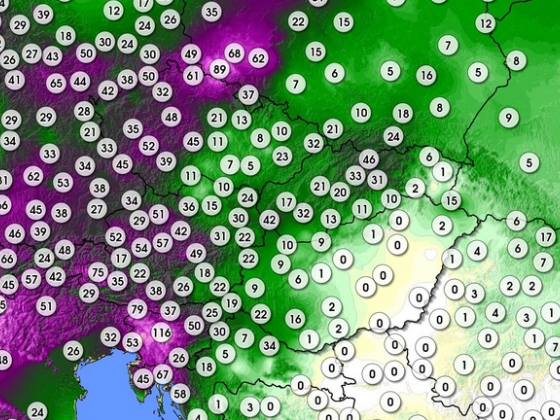 Bőséges csapadék hullt az Alpokban, jelentős víztömeg érkezhet Magyarország felé