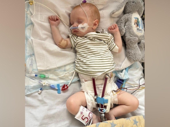 Baby whose parents feared had just days to live is 'thriving' after life-saving heart operation