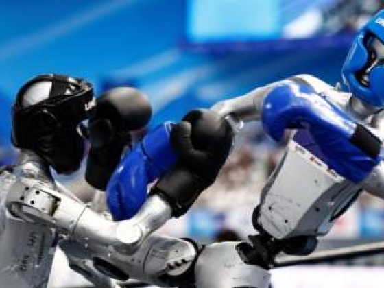 Robots compete in boxing, football and sprinting at World Humanoid Games