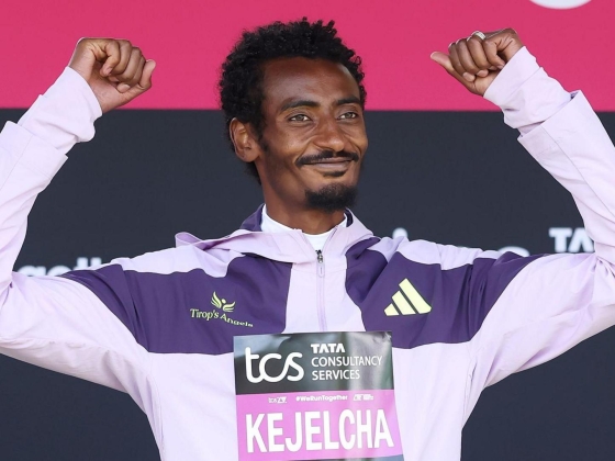 Ethiopia's Kejelcha breaks men's half marathon world record by 29 seconds