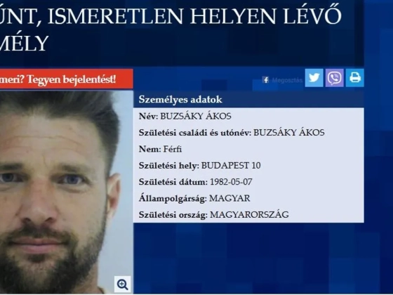 Buzsáky Ákost eltűnt személyként körözi a rendőrség
