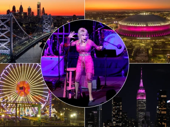 Rózsaszín fényárban úszik Amerika Dolly Parton tiszteletére - Videó