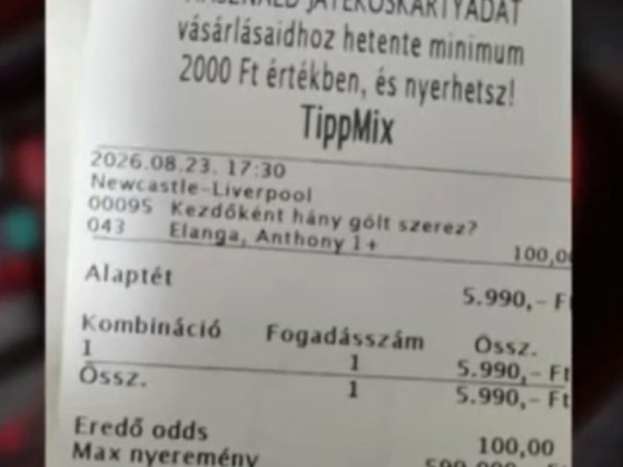 600 ezer forintot nyert a Tippmixen egy borsodi férfi, de nem fizetik ki neki, mert tévedésből rossz oddsot adtak meg a fogadásához