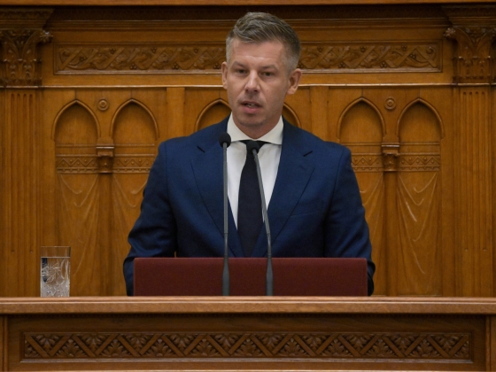 Magyar Péter beszél a parlamentben