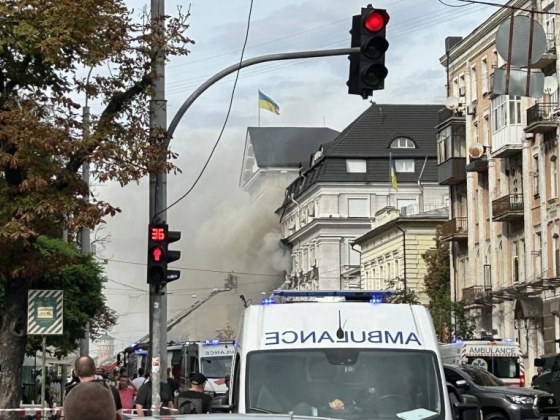 Dróntalálat érte az ukrán biztonsági szolgálat központját Kijevben