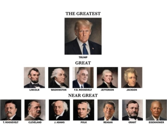Washington és Lincoln hiába kapálózik, esélyük sincs minden idők legnagyobb Amerikájának valaha volt legnagyobb elnökével szemben