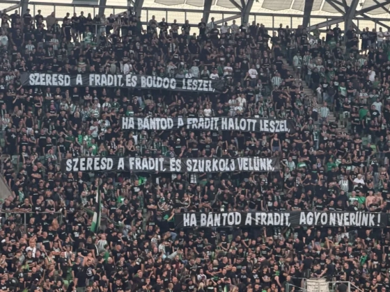 A Fradi-szurkolók halálosan fenyegető molinója után az MLSZ elítélt minden fenyegetést és gyűlöletkeltést