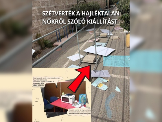 Szétverték a hajléktalan nőkről szóló kiállítást a rakparton