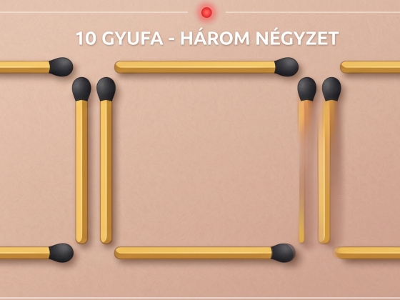 Mozgasson el 1 gyufát, hogy 5 téglalapot hozzon létre – Önnek sikerül 13 másodperc alatt megoldani?