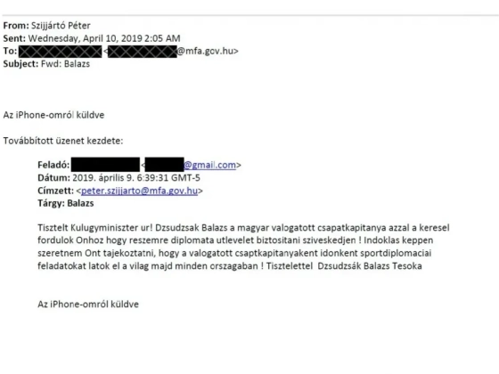 „Tisztelettel Dzsudzsák Balazs Tesoka” – itt a levél, amit Dzsudzsák írt Szijjártónak