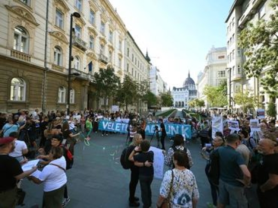 Béremelésért tüntettek a szociális 
szektorban: Magyar Péter szerint a 25 százalék is kevés lenne
